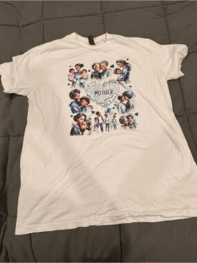 Gildan White Softstyle Tee with Black Neck Tag